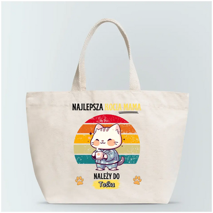 Torba personalizowana dla właścicielki kota NAJLEPSZA KOCIA MAMA | uroczy motyw #4155