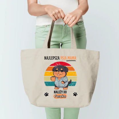 Torba personalizowana dla właścicielki psa NAJLEPSZA PSIA MAMA | uroczy motyw #4125