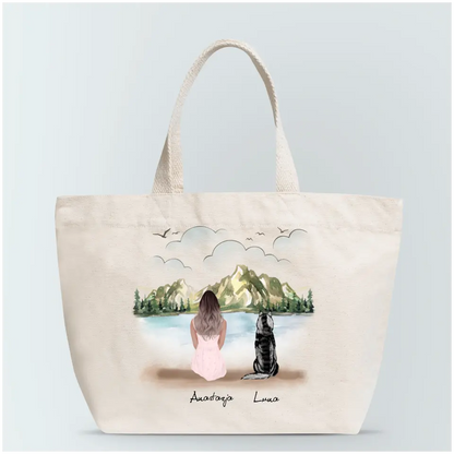 Torba personalizowana dla właścicielki psa | motyw z jeziorem #4511