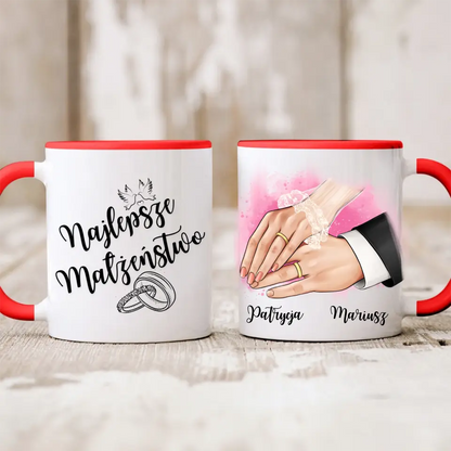 Kubek personalizowany dla par | ślubny motyw #411