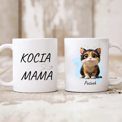 Kubek personalizowany dla właściciela kota | motyw z uroczym kociakiem #5289