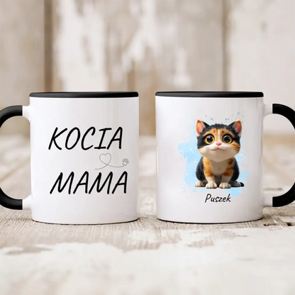 Kubek personalizowany dla właściciela kota | motyw z uroczym kociakiem #5289