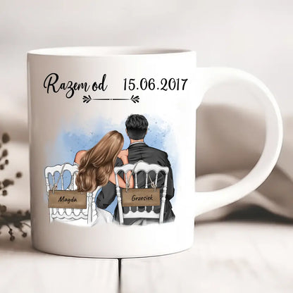 Kubek personalizowany dla par RAZEM OD | motyw na rocznice z personalizacją cytatu #414