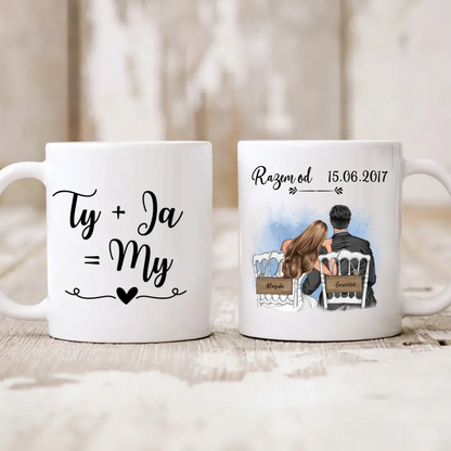 Kubek personalizowany dla par RAZEM OD | motyw na rocznice z personalizacją cytatu #414