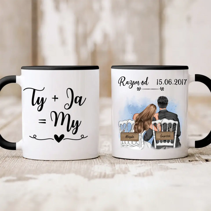 Kubek personalizowany dla par RAZEM OD | motyw na rocznice z personalizacją cytatu #414
