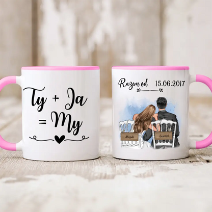 Kubek personalizowany dla par RAZEM OD | motyw na rocznice z personalizacją cytatu #414