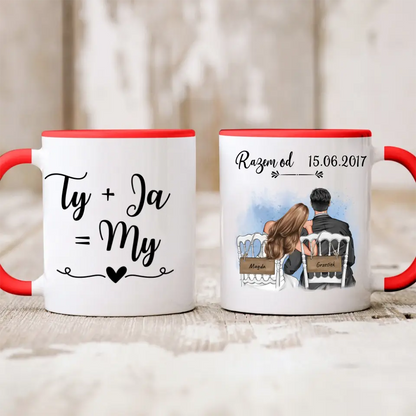 Kubek personalizowany dla par RAZEM OD | motyw na rocznice z personalizacją cytatu #414