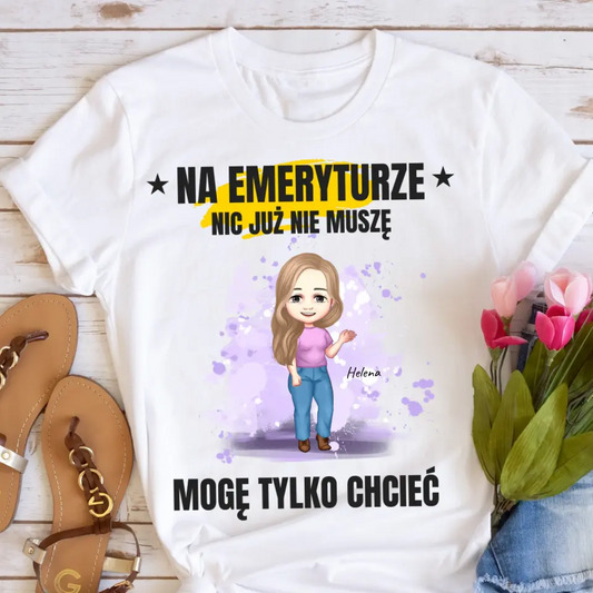 Koszulka ze wzorem na emeryturze dla 1 kobiety - Personalizowana #4494