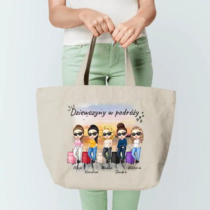 Torba personalizowana dla przyjaciółek DZIEWCZYNY W PODRÓŻY | wakacyjny motyw #42