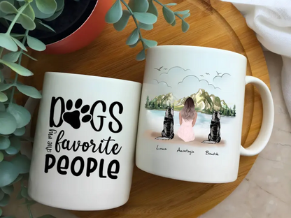 Kubek personalizowany dla właścicielki psów | motyw z górami #16