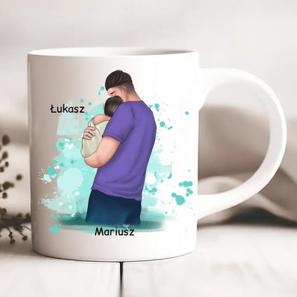 Kubek personalizowany dla taty i dziecka FAMILY | rodzinny motyw #1