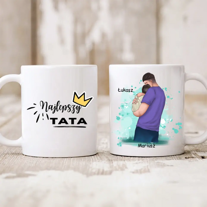 Kubek personalizowany dla taty i dziecka FAMILY | rodzinny motyw #1