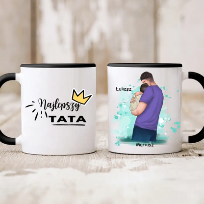 Kubek personalizowany dla taty i dziecka FAMILY | rodzinny motyw #1