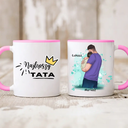 Kubek personalizowany dla taty i dziecka FAMILY | rodzinny motyw #1