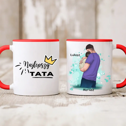 Kubek personalizowany dla taty i dziecka FAMILY | rodzinny motyw #1