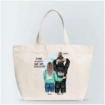 Torba personalizowana dla rodziny I MAY BE SMALL BUT I AM THE BOSS | rodzinny motyw #9