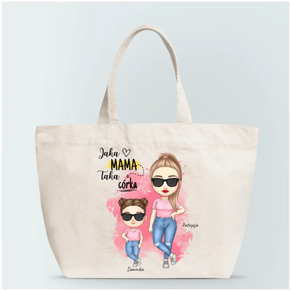 Torba personalizowana dla mamy i córki JAKA MAMA TAKA CÓRKA | z personalizacją postaci #481