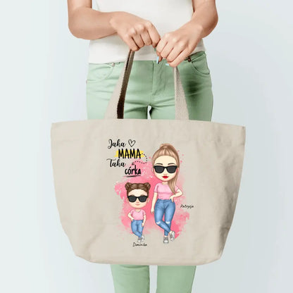 Torba personalizowana dla mamy i córki JAKA MAMA TAKA CÓRKA | z personalizacją postaci #481