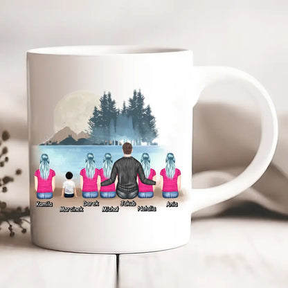 Kubek personalizowany dla taty i dzieci | motyw z jeziorem #P28