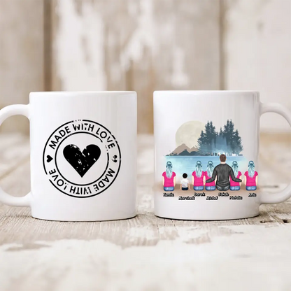 Kubek personalizowany dla taty i dzieci | motyw z jeziorem #P28