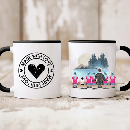 Kubek personalizowany dla taty i dzieci | motyw z jeziorem #P28