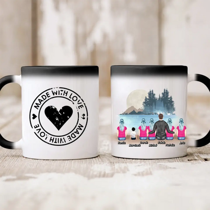 Kubek personalizowany dla taty i dzieci | motyw z jeziorem #P28