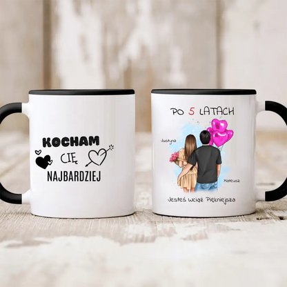Kubek personalizowany dla par PO LATACH JESTEŚ WCIĄŻ PIĘKNIEJSZA | motyw na rocznice #9513