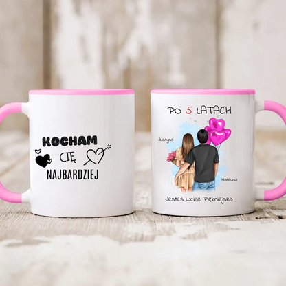 Kubek personalizowany dla par PO LATACH JESTEŚ WCIĄŻ PIĘKNIEJSZA | motyw na rocznice #9513