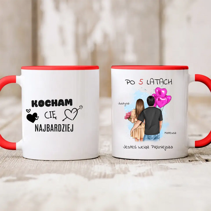 Kubek personalizowany dla par PO LATACH JESTEŚ WCIĄŻ PIĘKNIEJSZA | motyw na rocznice #9513