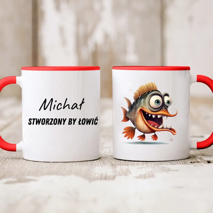 Kubek personalizowany dla wędkarza | zabawny motyw z rybą #5167