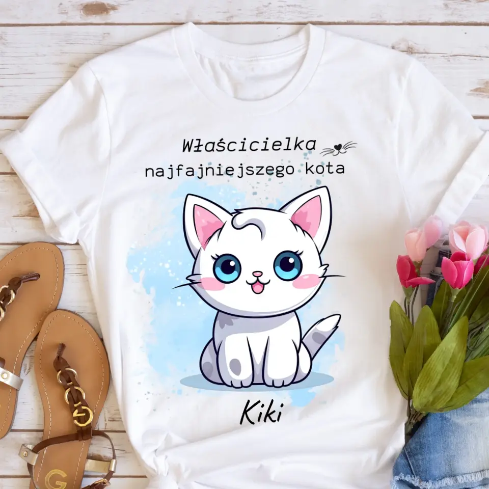 Koszulka z kotem - właściciel/ka najfajniejszego kota - Personalizowana #4999