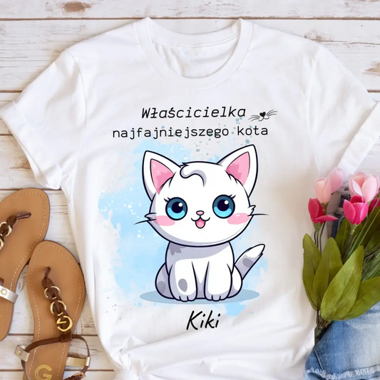 Koszulka z kotem - właściciel/ka najfajniejszego kota - Personalizowana #4999