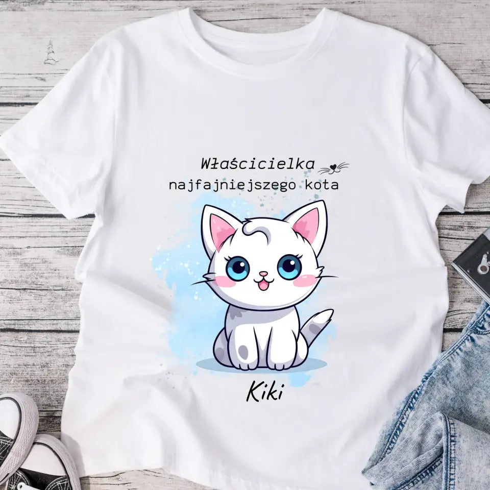 Koszulka z kotem - właściciel/ka najfajniejszego kota - Personalizowana #4999