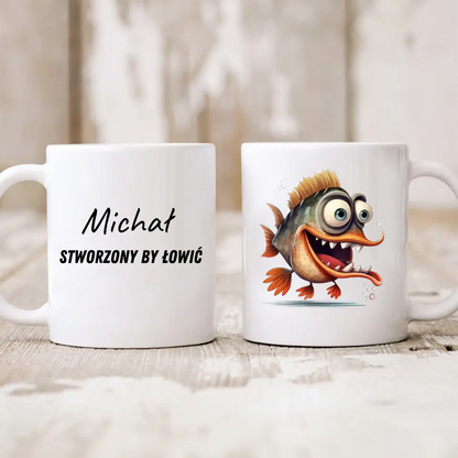 Kubek personalizowany dla wędkarza | zabawny motyw z rybą #5167