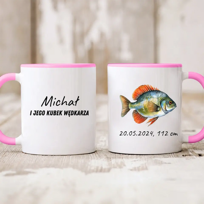 Kubek personalizowany dla wędkarza | motyw z kolorową rybą #5888