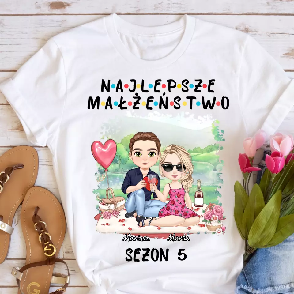 Koszulka ze wzorem dla par - najlepsze małżeństwo - Personalizowana #4499