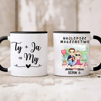 Kubek personalizowany dla par NAJLEPSZE MAŁŻEŃSTWO | motyw na rocznice w stylu FRIENDS #415