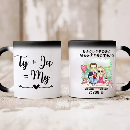 Kubek personalizowany dla par NAJLEPSZE MAŁŻEŃSTWO | motyw na rocznice w stylu FRIENDS #415