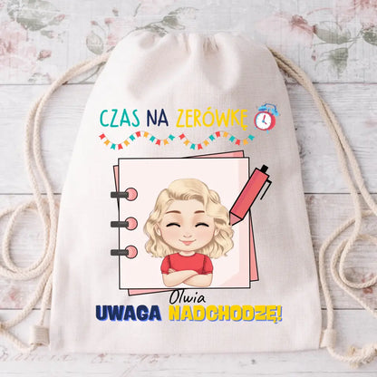 Worek personalizowany CZAS NA ZERÓWKĘ | z personalizacją imienia #8