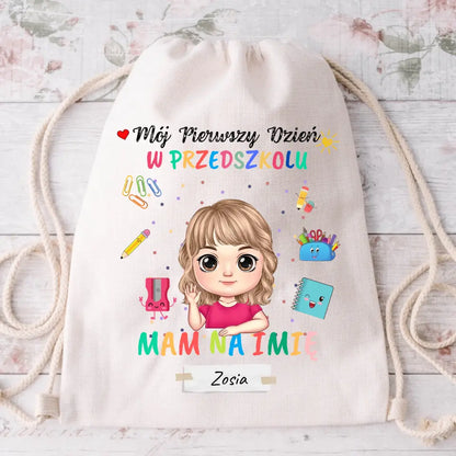 Worek personalizowany dla przedszkolaka MÓJ PIERWSZY DZIEŃ W PRZEDSZKOLU | z personalizacją imienia #7