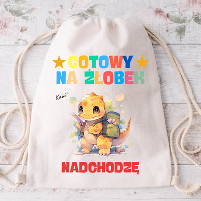 Worek personalizowany żłobkowy GOTOWY NA ŻŁOBEK | motyw z dinozaurem #3