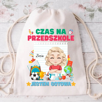 Worek personalizowany dla przedszkolaka CZAS NA PRZEDSZKOLE | z personalizacją postaci #2
