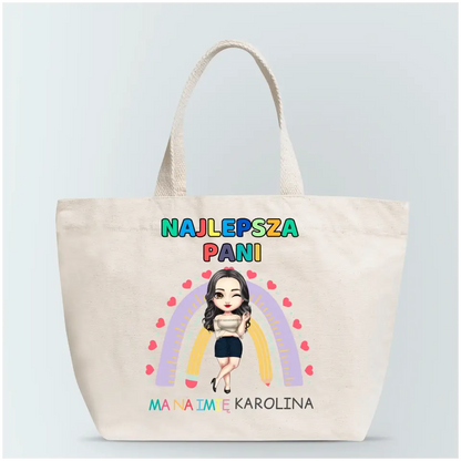 Torba personalizowana dla nauczycielki NAJLEPSZA PANI | motyw szkolny #47
