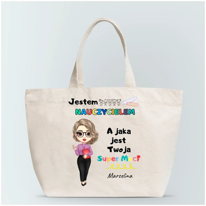 Torba personalizowana dla nauczyciela JESTEM NAUCZYCIELEM | motyw szkolny #41