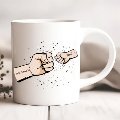 Kubek personalizowany dla taty NAJLEPSZE CHŁOPAKI NA ŚWIECIE | motyw z fist bump #4891
