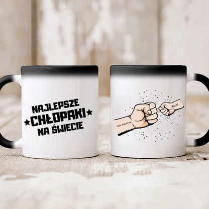 Kubek personalizowany dla taty NAJLEPSZE CHŁOPAKI NA ŚWIECIE | motyw z fist bump #4891
