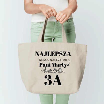 Torba personalizowana NAJLEPSZA KLASA NALEŻY DO PANI | motyw szkolny #5882