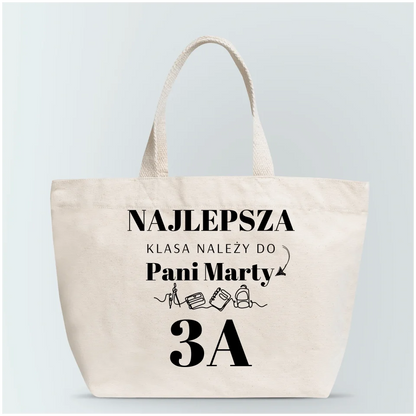 Torba personalizowana NAJLEPSZA KLASA NALEŻY DO PANI | motyw szkolny #5882