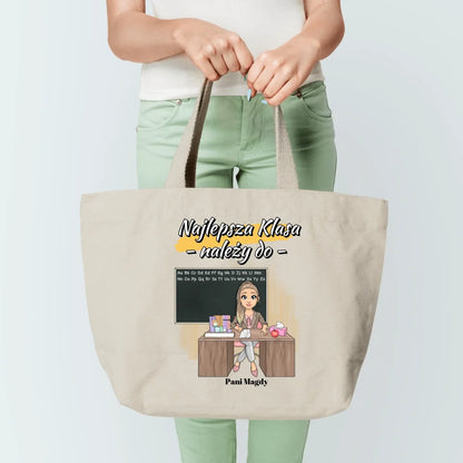Torba personalizowana dla nauczycielki NAJLEPSZA KLASA | motyw szkolny #5951