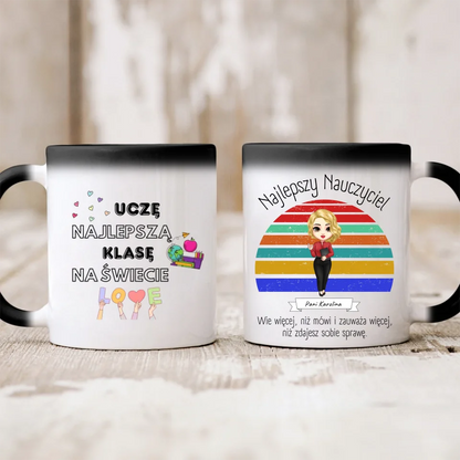 Kubek personalizowany dla nauczyciela NAJLEPSZY NAUCZYCIEL | motyw z nauczycielką #17